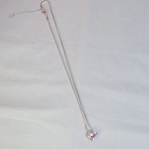 💍 Silver Light Purple Heart Pendant Necklace